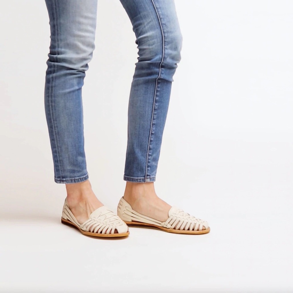 Nisolo Huarache sandal in Bone sz 6.5